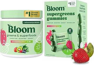 Bloom Super Greens Gummies and Greens Powder Strawberry Kiwi Bundle