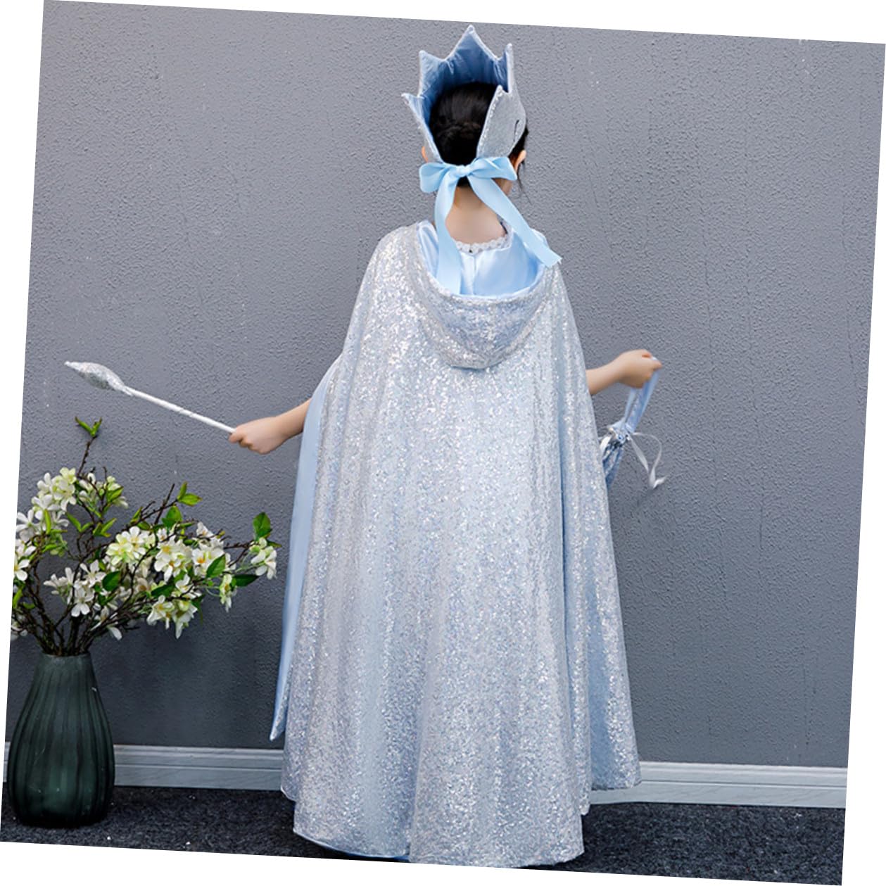 Uonlytech Mantello Lucente per Cappuccio Mantello da Festa Leggero e Comodo Costume per Carnevale e Halloween Accessorio per Giochi di Ruolo e Feste in Maschera