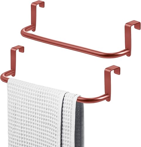 Toallero de metal para armario de cocina, 2 piezas, toallero de acero para colgar en el interior o exterior de las puertas, cocina en casa o baño