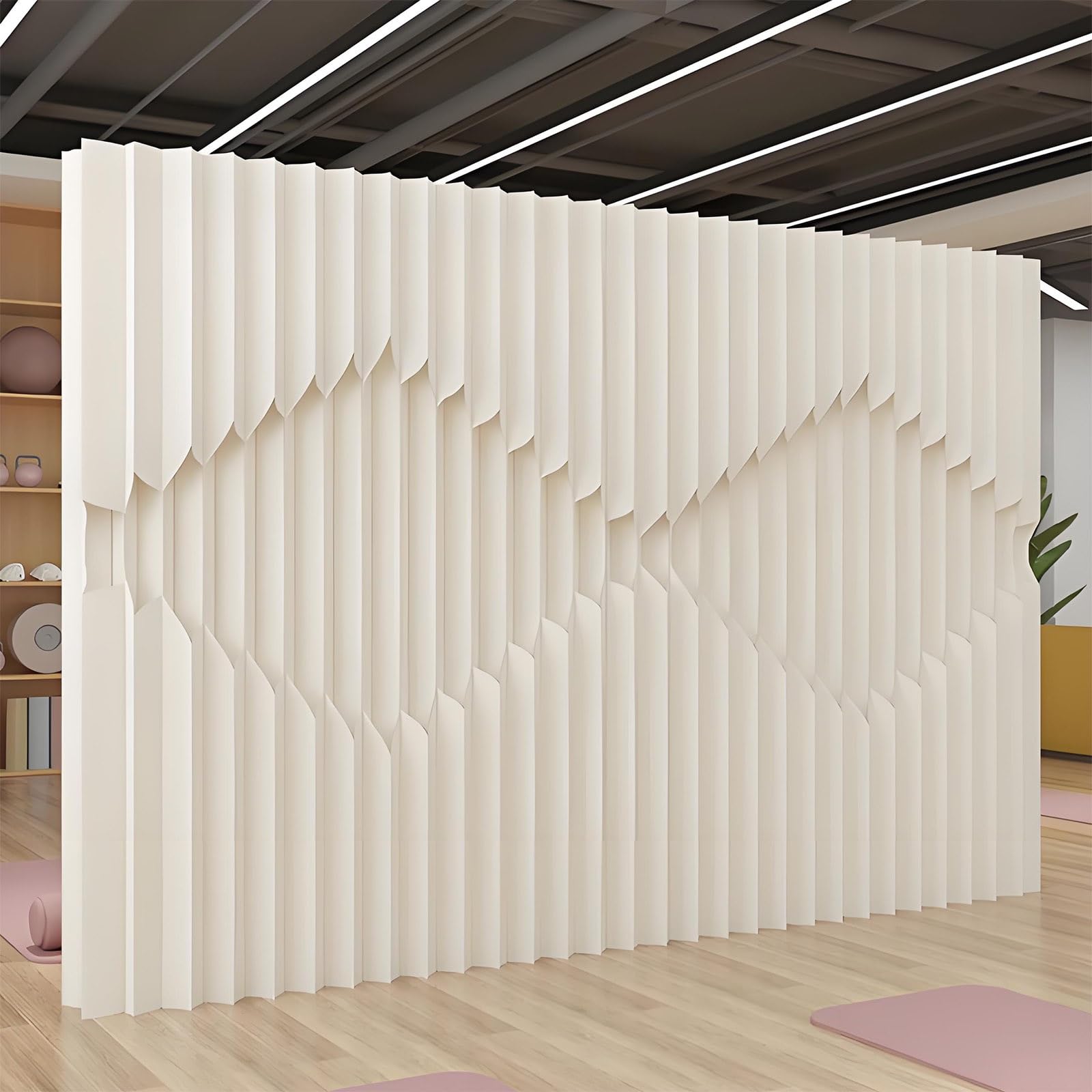 Paper Room Divider Screen - Folding Indoor Partition for Office and Home Use, Retractable Partitions