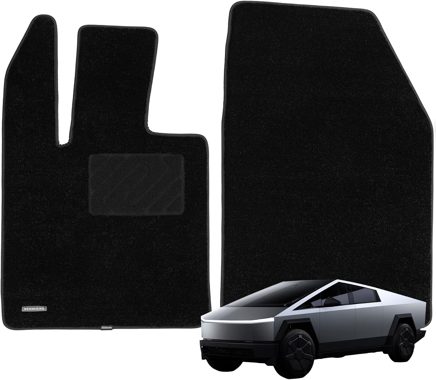 WENNEBIRD Superior Carpet Floor Mats for 2023-2026 Tesla Cybertruck, 0.6-Inch Ultra-Thick, Noise-Reducing, All-Weather Waterproof Anti-Slip – 3-Pc Set