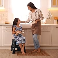 Vista 6 de Korpai Taburete plegable de 13 pulgadas para adultos y niños con capacidad para hasta 300 libras, taburetes plegables antideslizantes con mango