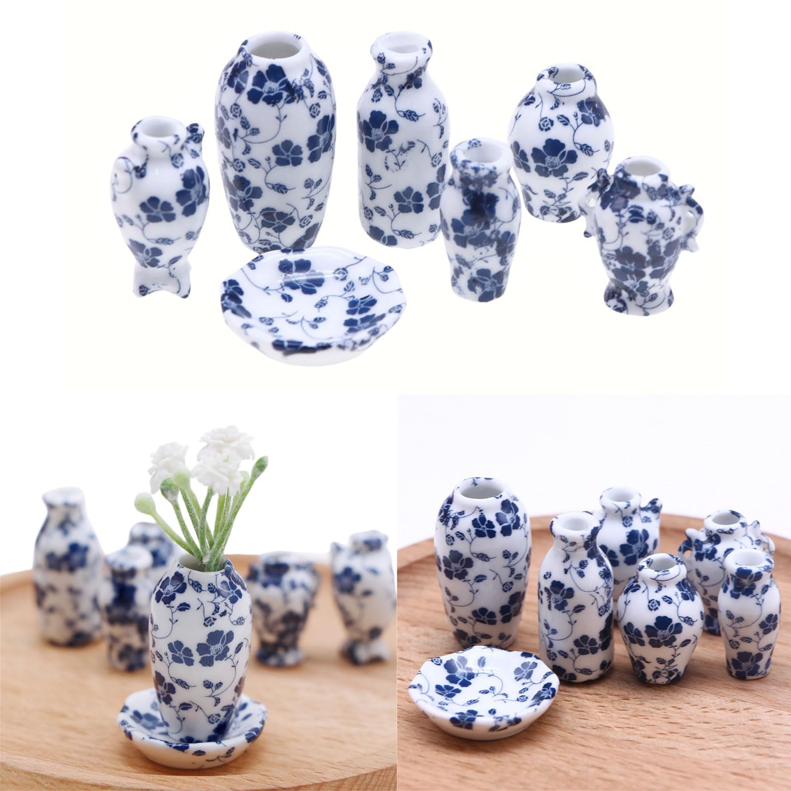 Stylish Set Completes with Vase Sugar Bowl Plates Cup Lovely Decoration Set Kitchenware