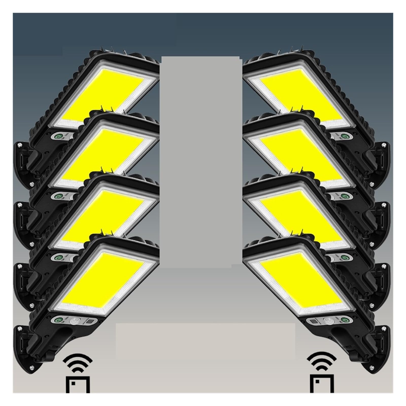 Zewnętrzna lampa solarna, Solar Street Lights Outdoor 117 COB Bezprzewodowa lampa ścienna bezpieczeństwa słonecznego Czujnik ruchu z 3 trybami do ogrodu przed drzwiami(117 COB,4PCS)