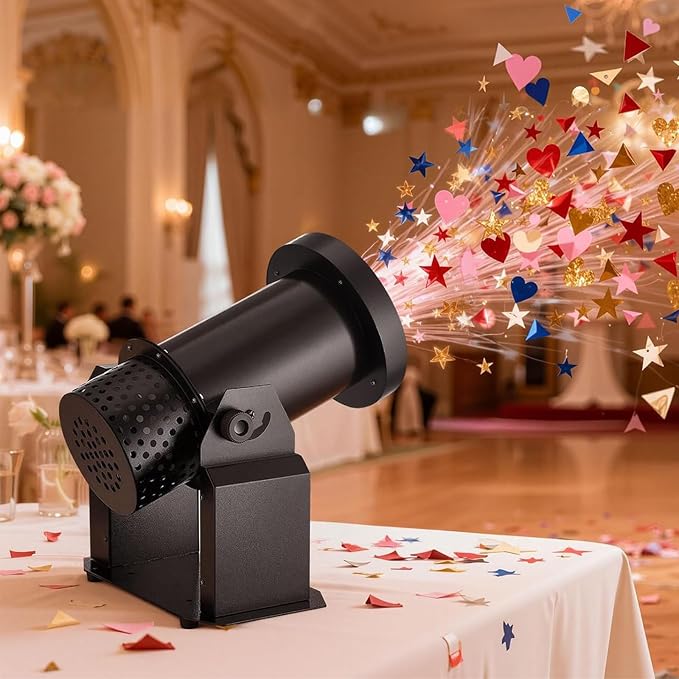Máquina de confeti eléctrica 1500W con luces LED y control remoto miniatura 2