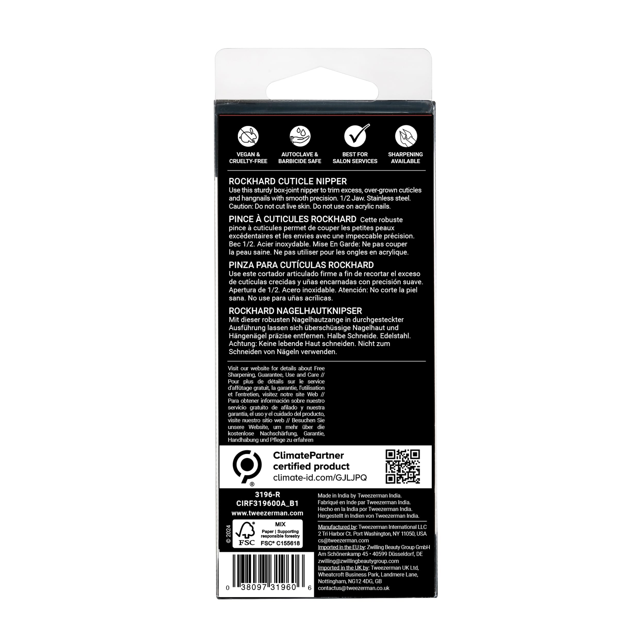 Tweezerman Rockhard Cuticle Nipper - Precision Tool -8