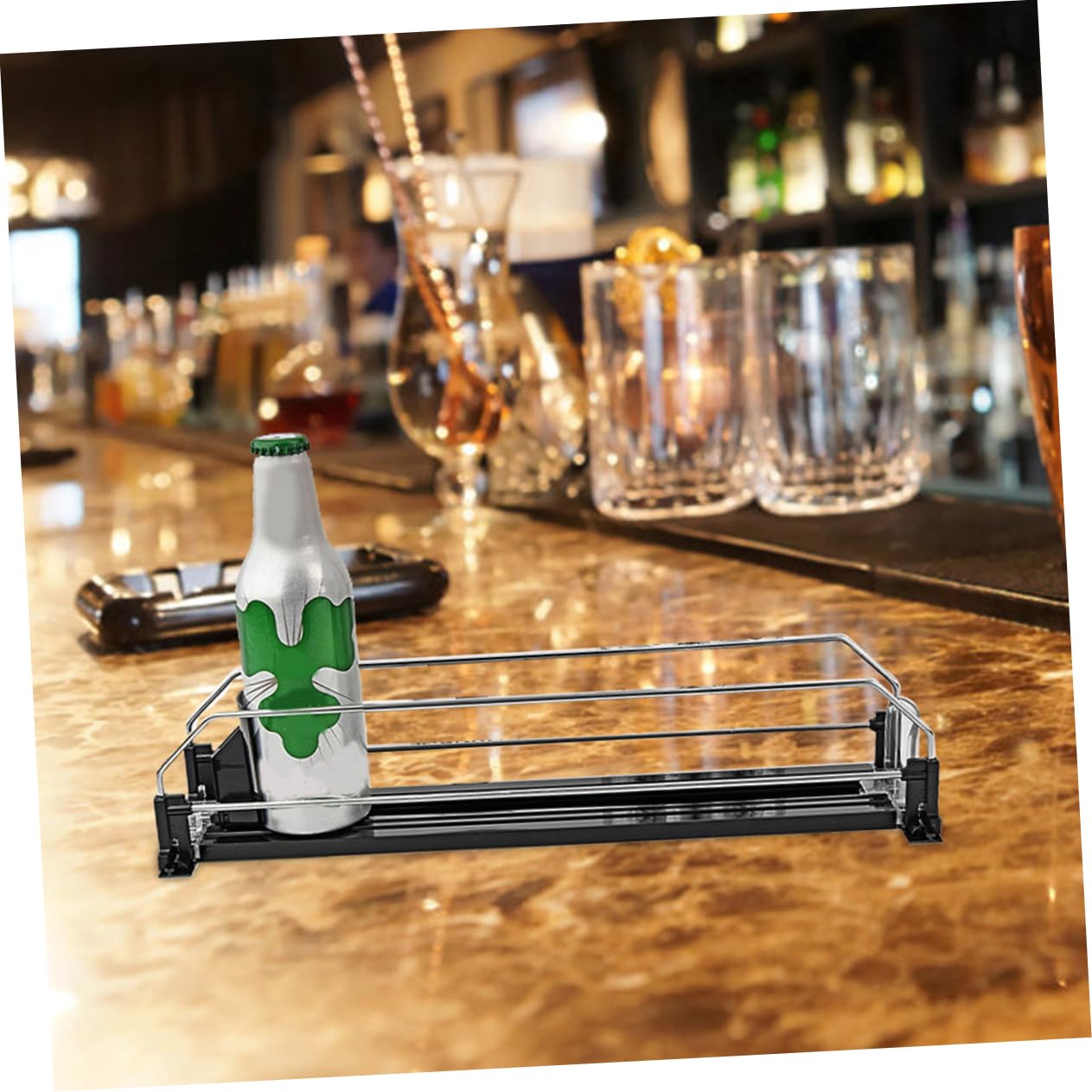 OUNONA 2pcs Drink Pusher Exce Organizador De Refrigerador Putter Shelf Fridge Soda Can Organizer Refrigerator Soda Can Organizer Automatic Propeller Booster Push Goods Dispenser Metal