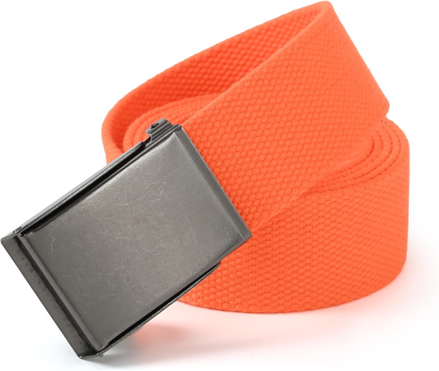 Mile High Life Canvas Web Belt | Cut to Fit Up to 52" | Flip-Top Matte Silver Nickel Buckle 12 Colors - Image 2