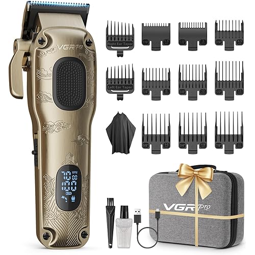 Hair Clippers for Men Professional, Cordless & Corded Barber Clippers for Hair Cutting with Package Case, Electric Grooming Kit for Home & Barber Use, LED Battery Display, Birthday Gift for Men