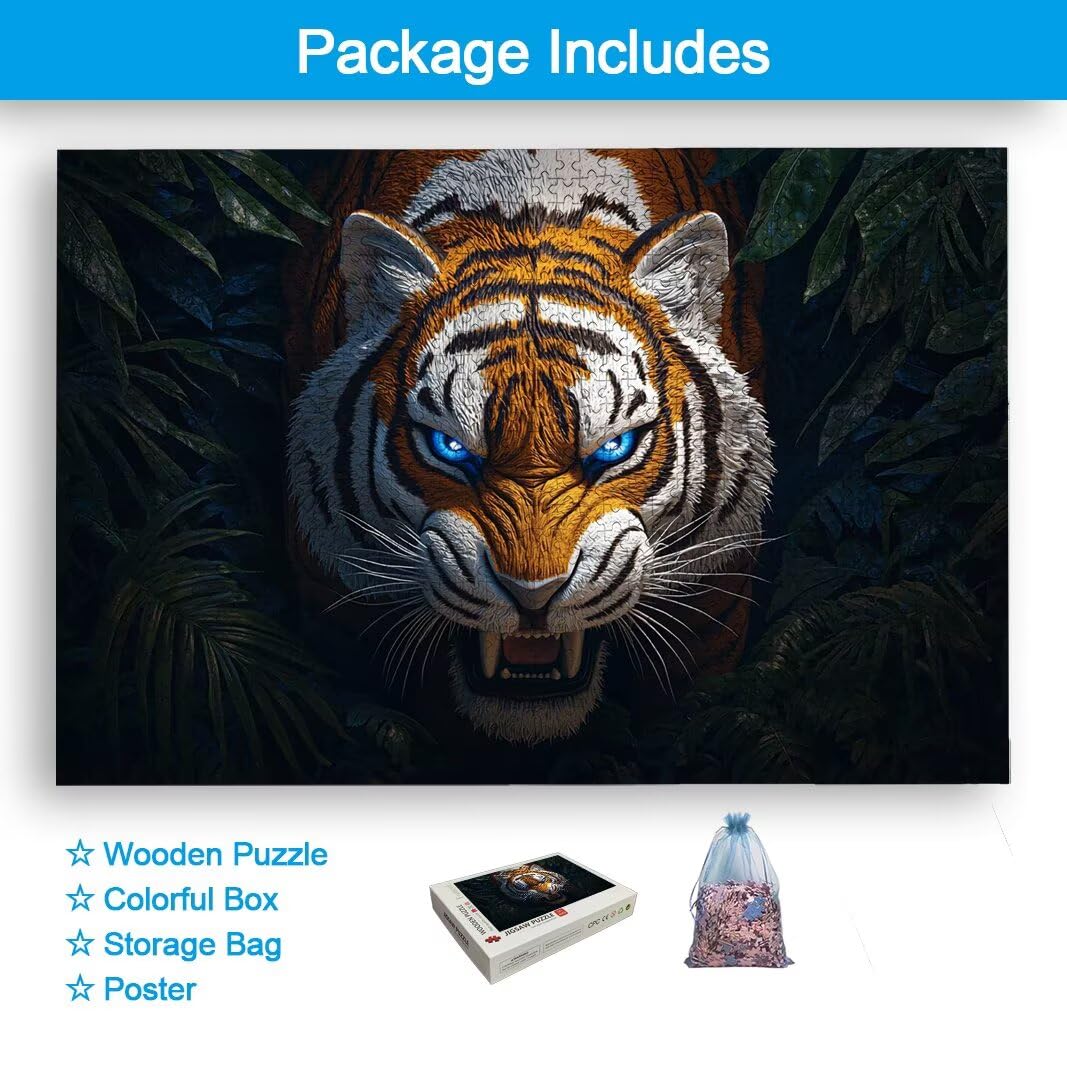 Puzzle 1500 sztuk, drewniane puzzle tygrys dla dorosłych, prezenty -2728