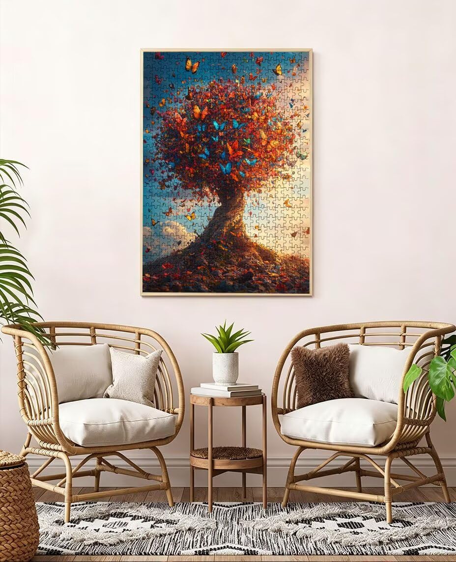 Puzzle 1000 sztuk, puzzle z motywem motyla dla dorosłych 1000, puzzle klasyczne edukacyjne, drewniane puzzle, niemożliwe wyzwanie, do dekoracji ścian domu, prezent BXHZW1-396