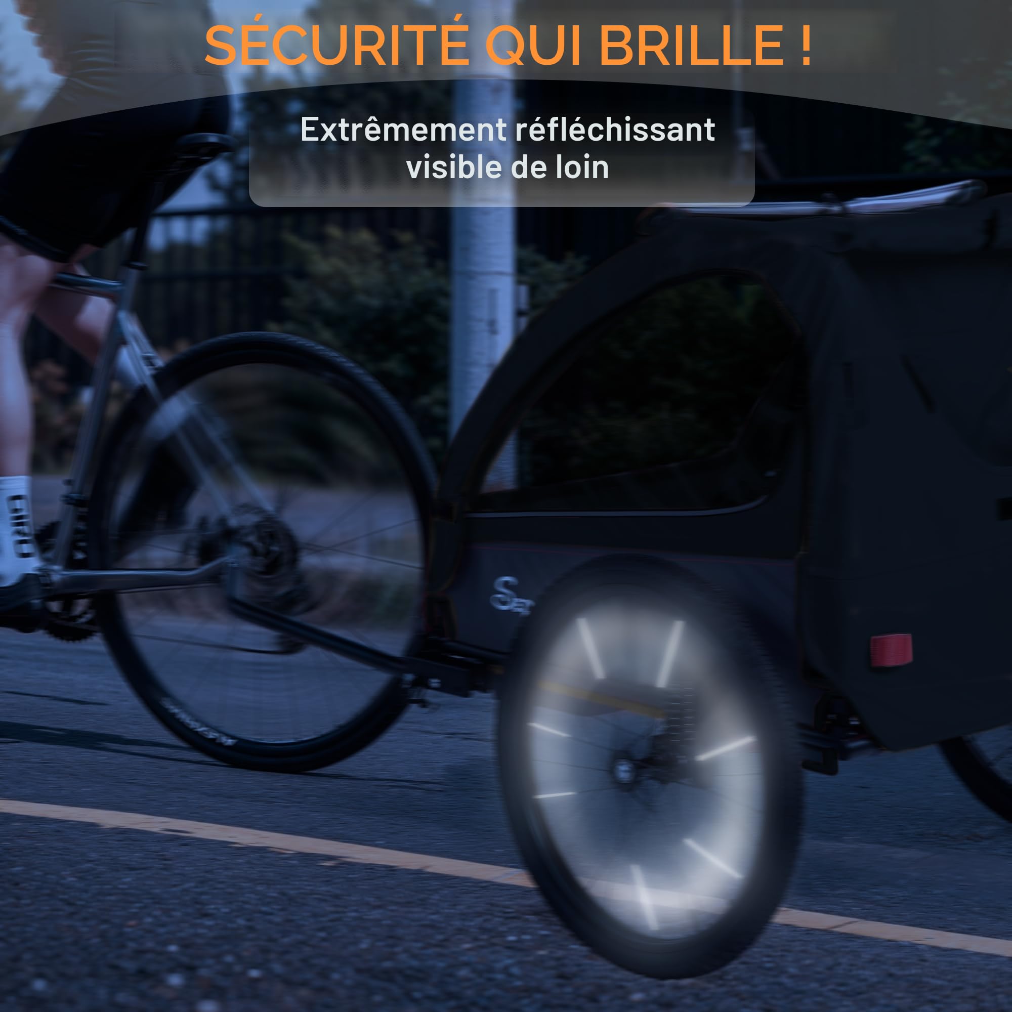 Remorque 2 en 1 pour Enfant avec Suspension pour 1 à 2 Enfants, remorque de vélo Pliable pour 2 Enfants, Poussette avec Grand Espace de Rangement, Fonction Jogging, réflecteurs