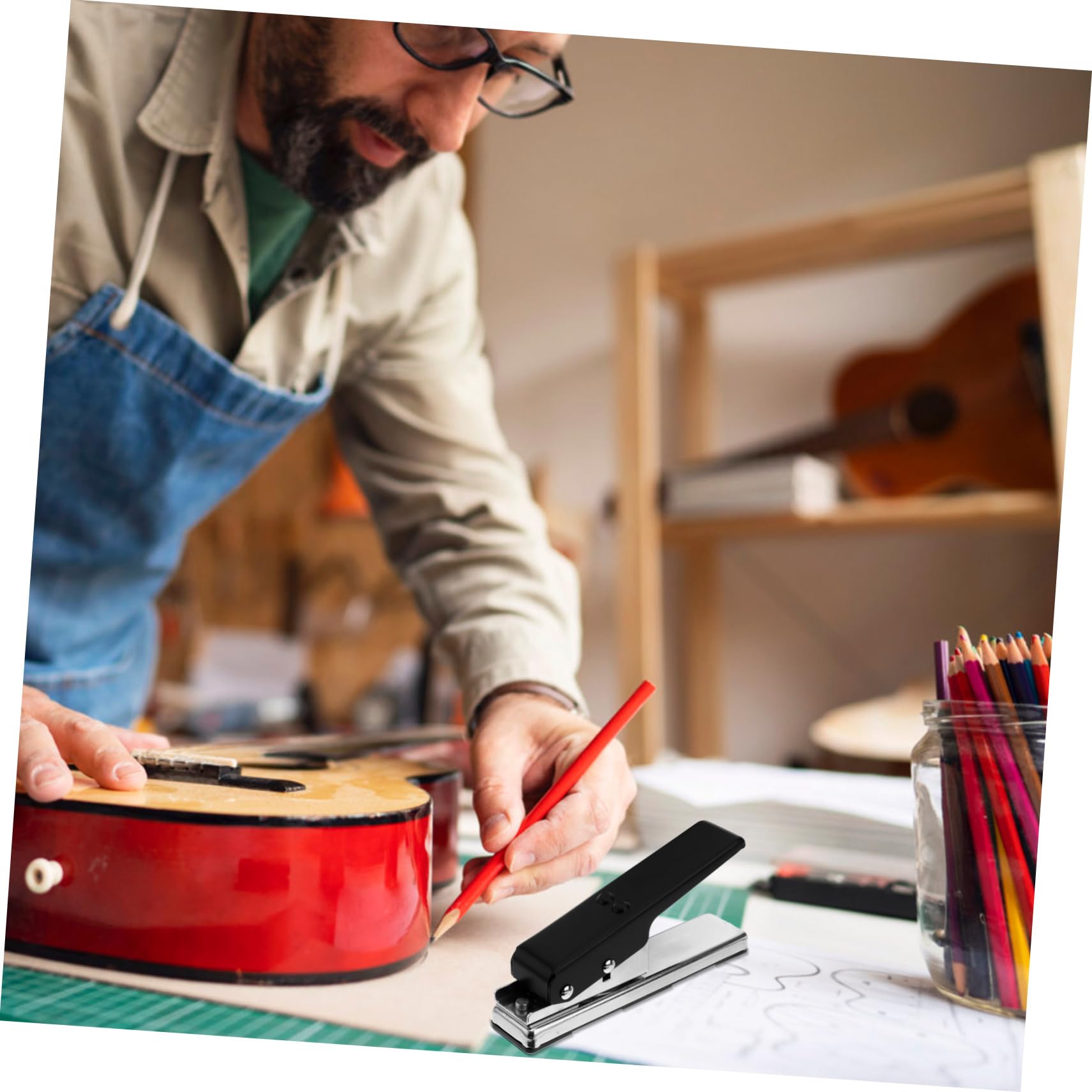 ibasenice 1pezzi Diy Plettro Per Chitarra Maker Strumento Taglio Plettro Personalizzabile Plettri Da Carte Vecchie Facile Da Usare e Per Musicisti Principianti e Professionisti