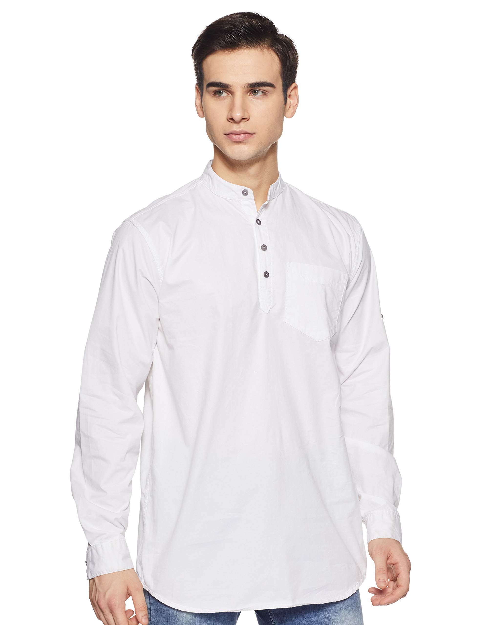 NeostreakMen's Solid Slim fit Apparel (neoshirtsolchi-halfplc-WHI White 38)