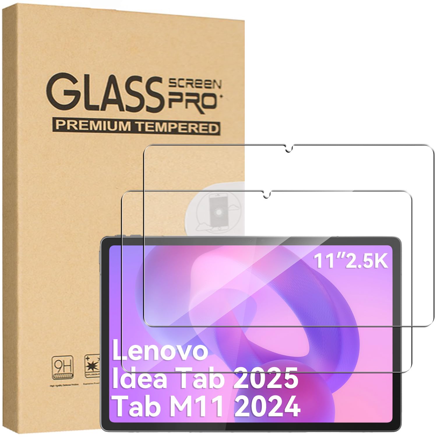 T Tersely [2 Pack] Screen protector for Lenovo Tab M11 (11 inch 2024), Tempered Glass Screen Protector for Tablet Lenovo Tab M11 2024, Anti-Scratch