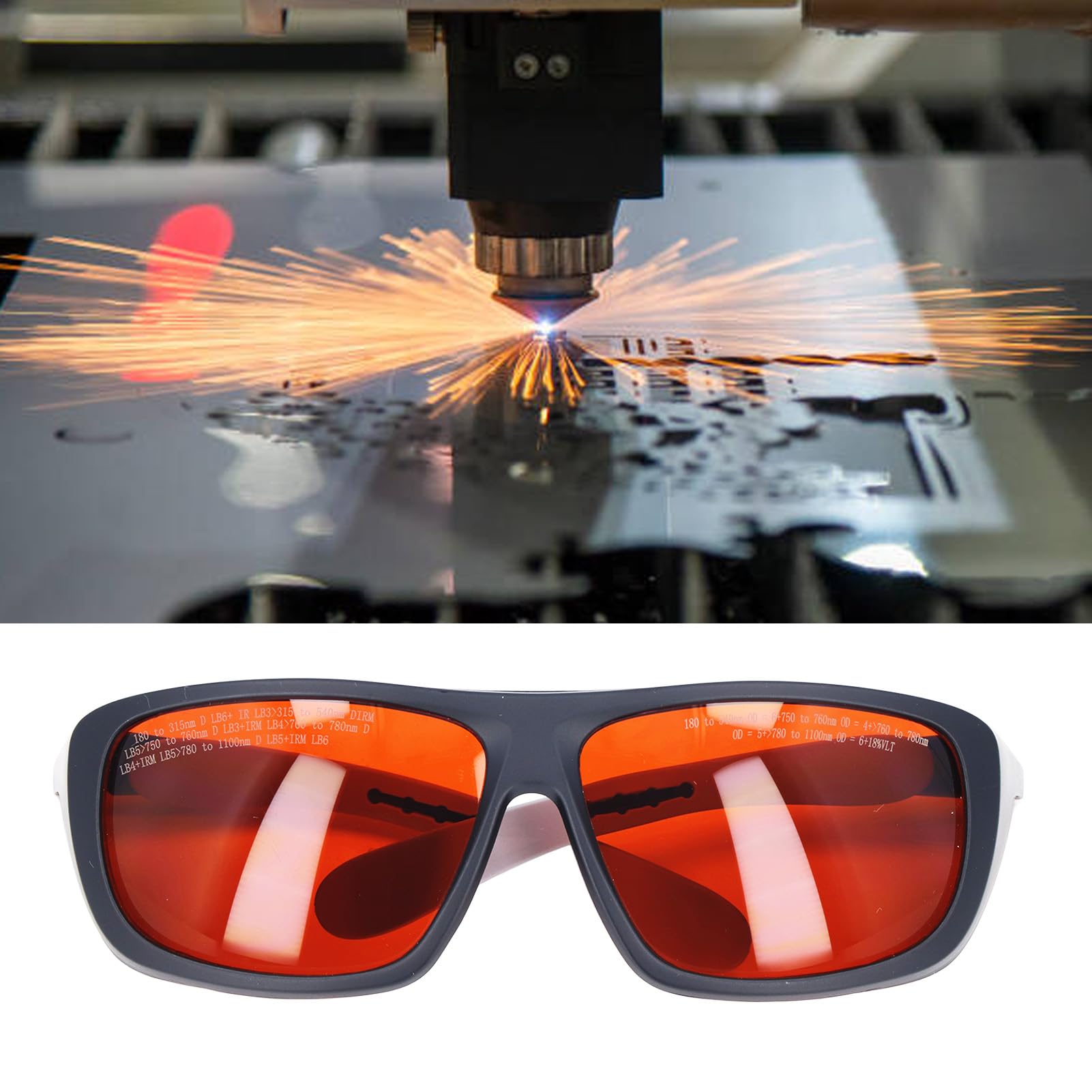 Laserowe okulary ochronne Profesjonalna klasa 180 nm do 540 nm i 750 nm do 1100 nm Ochrona długości fali dla techników światłowodowych i entuzjastów ów Materiał PC Trwały i wygodny