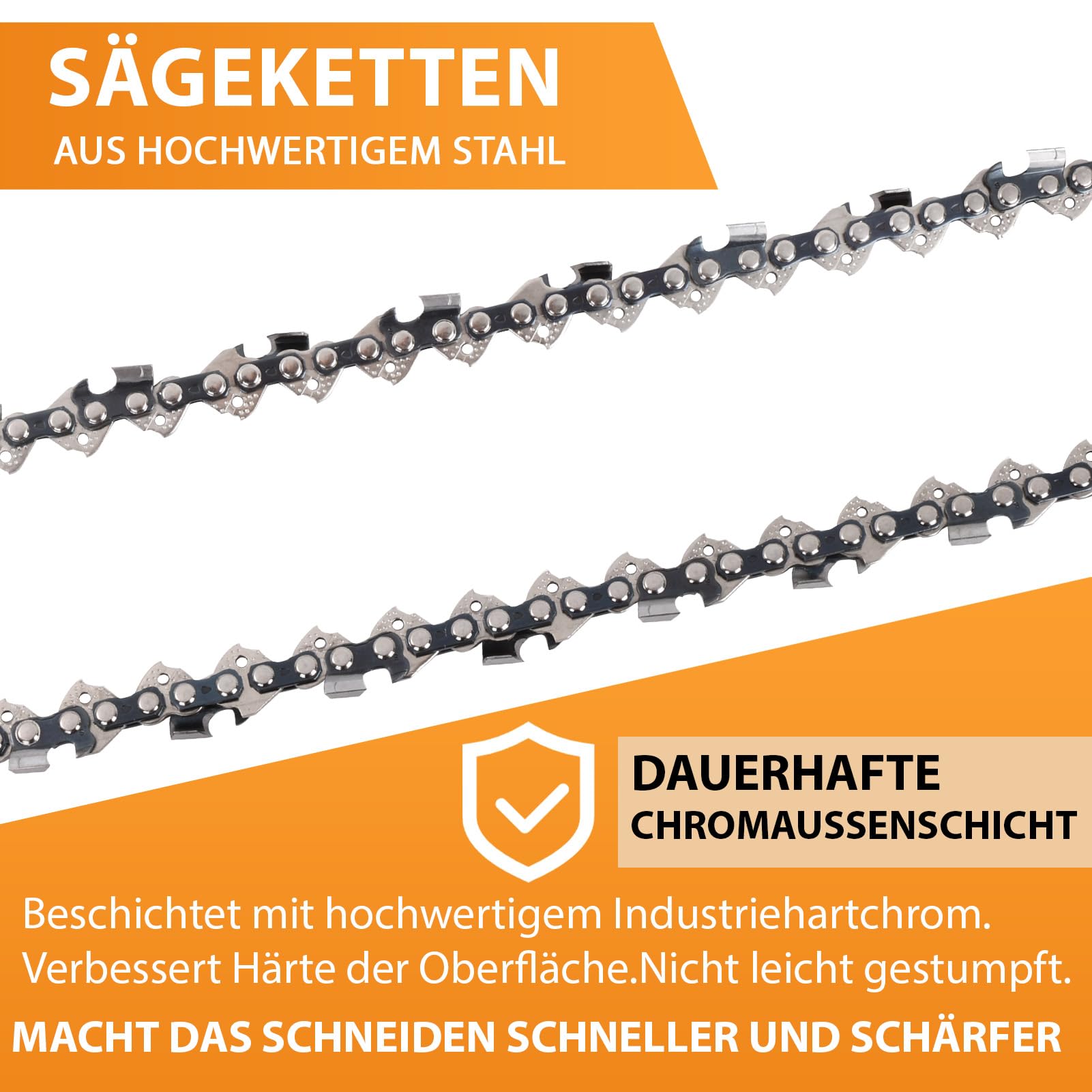 4 sztuki łańcucha do piły 50 cm, podziałka 1,5 mm, 76 ogniw napędowych, łańcuch do piły łańcuchowej, kompatybilny z Timberpro, Timbertech, Husqvarna, Stihl