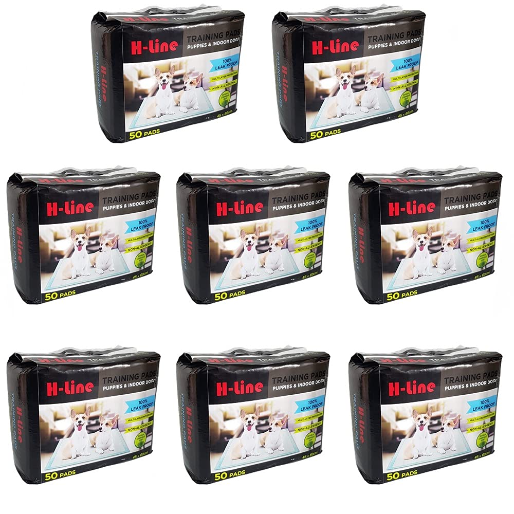 H-line Pack of 400 Quality Multi Layered Pet Dog Puppy Pads Large Absorbent Training Trainer Floor Toilet Wee Mats