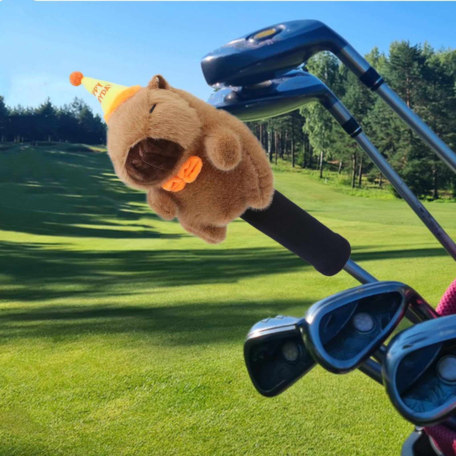 Housse décorative pour club de golf 3 bois 5 bois, motif animal fantaisiste en peluche, cadeau pour papa, convient pour les cours, les jeux de bienfaisance, les événements caritatifs