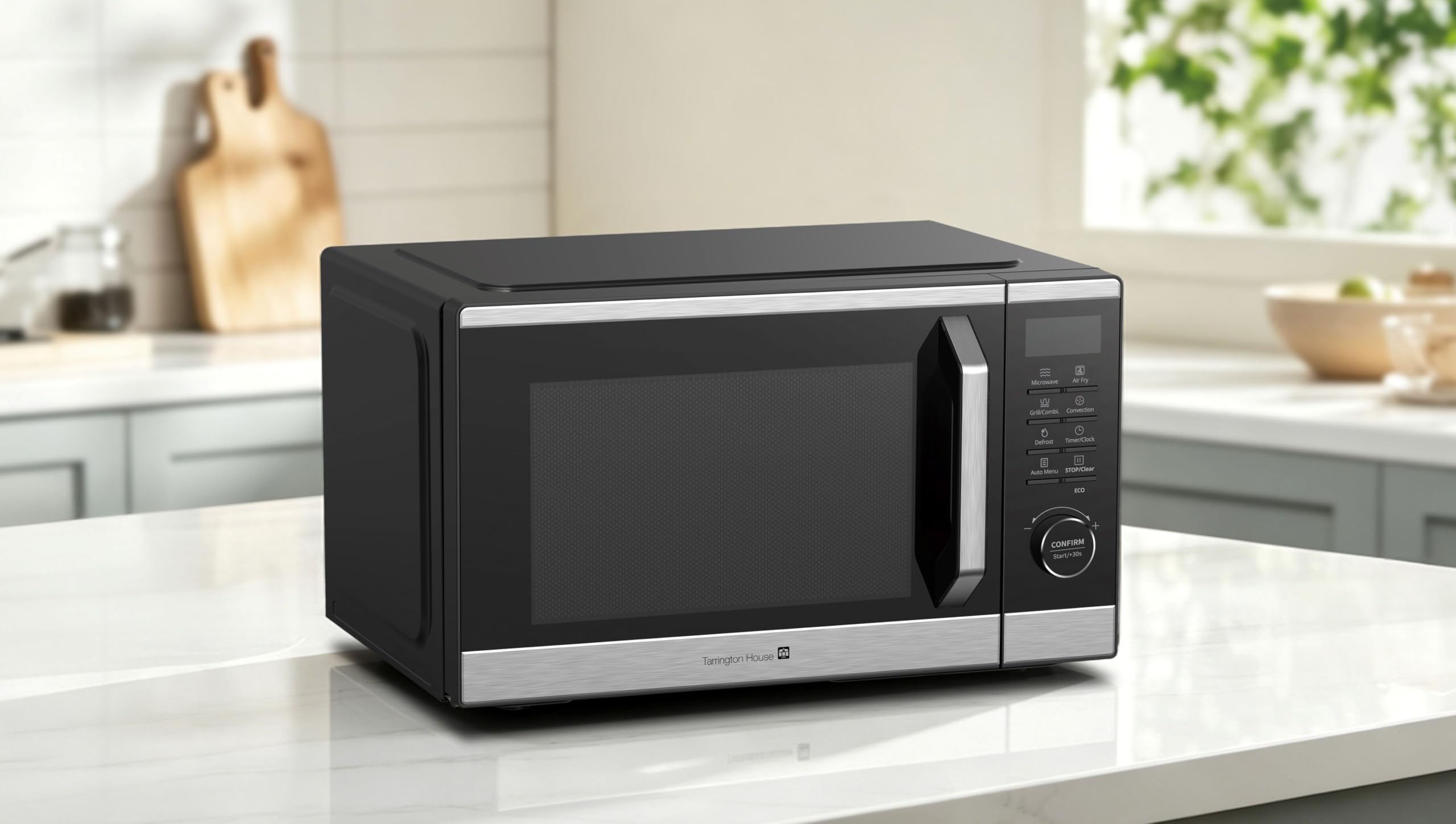 Tarrington House Mikrowelle MWDF25823GCA 23L, 800W | Mikrowelle, Grill & Heißluft, Airfry ohne Öl, 10 Automatikprogramme, Glasdrehteller Ø 270mm, Kindersicherung