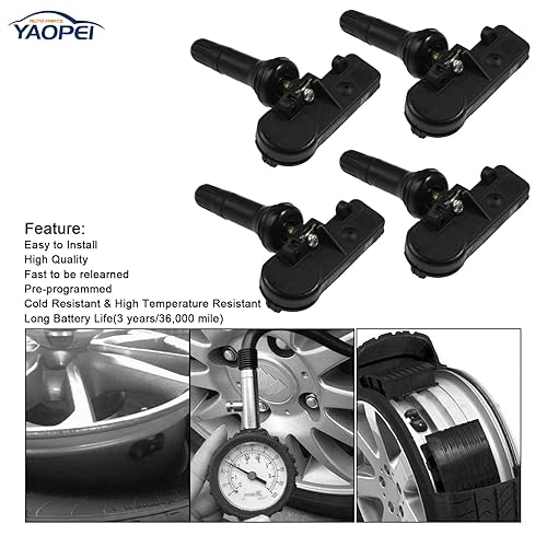 Miniatura 4 de Paquete de 4 sensores TPMS para Jeep Grand Cherokee Wrangler Dodge Charger Challenger Journey Ram 1500 Chrysler 300 Town Country 2011 2012 2013 2014