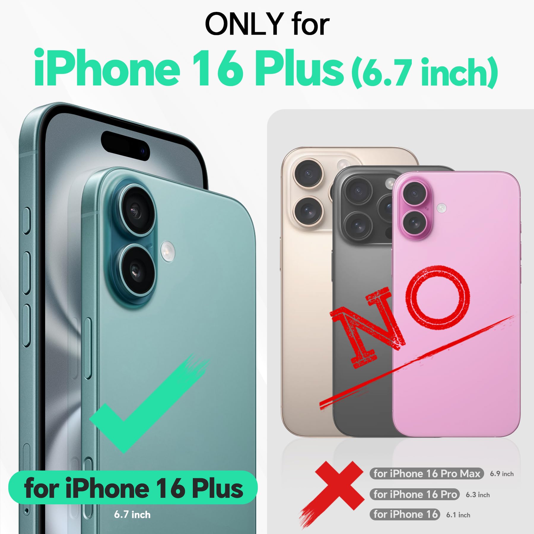 TUCCH Magnetyczne etui do iPhone 16 Plus (6,7") 2024, ochronne, lekkie | ze skóry PU, odporne na wstrząsy, antypoślizgowe etui na telefon, bezprzewodowe ładowanie, ochrona przed odciskami palców