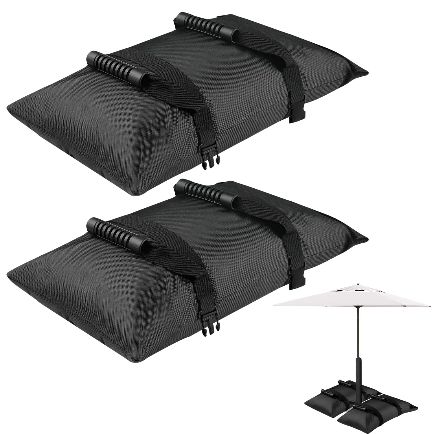 Abnaok Umbrella Base Weight Fillable Sandbags, 2PCS Sandbags for Weigh, Sandbag Weights for Patio Umbrella for Outdoor Garden (Without Sand) (90lbs(2