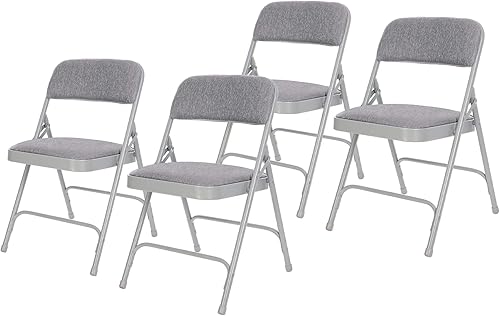 Miniatura 15 de OEF Furnishings Serie OEF2200 - Sillas plegables de doble bisagra acolchadas de tela de alta calidad para servicio pesado (paquete de 4, negro Negro