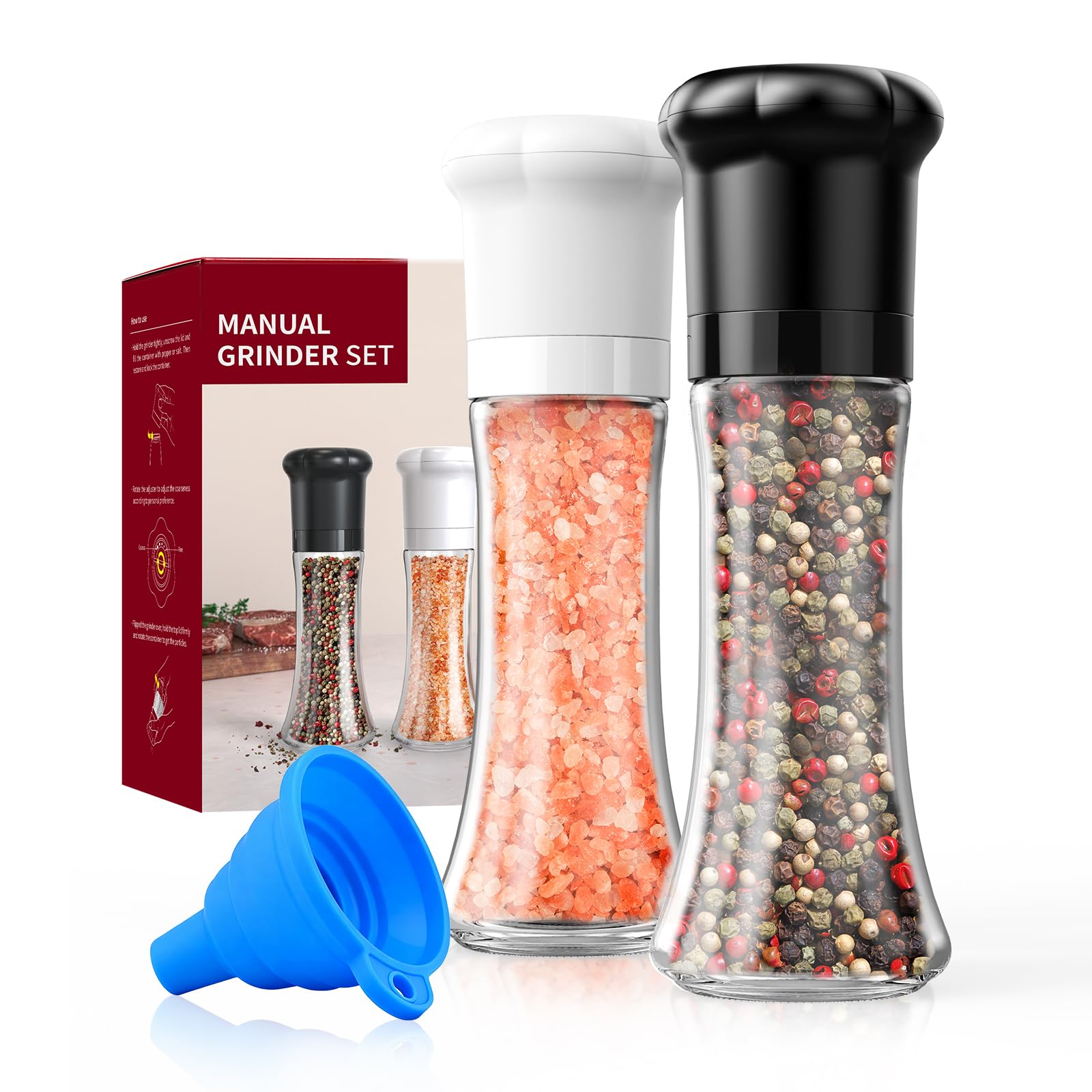 CIRCLE JOY Manual Salt and Pepper Grinder Set