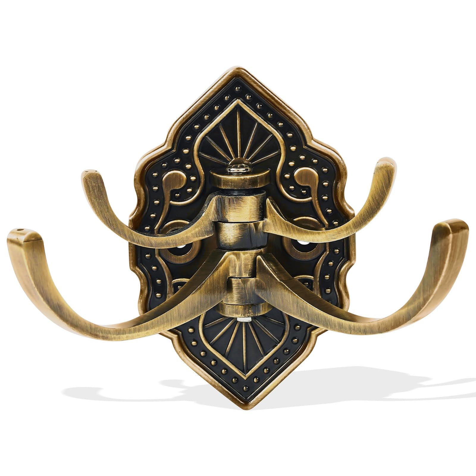 Maxzwell Vintage Style Decorative Robe Hook with 180° Rotation – Antique Brass Finish Heavy Duty Wall Hook for Towels, Coats, Bags & Keys | Antique Brass Coat Hooks (Pack of 1)