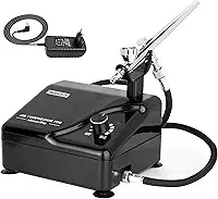 TIMBERTECH Kit De Aerógrafo Profissional Com Compressor Multifuncional As-207K, Dupla Ação Para Tatuagem, Modelagem Artística, Decoração Bolos, Pintura Unhas E Design Automotivo