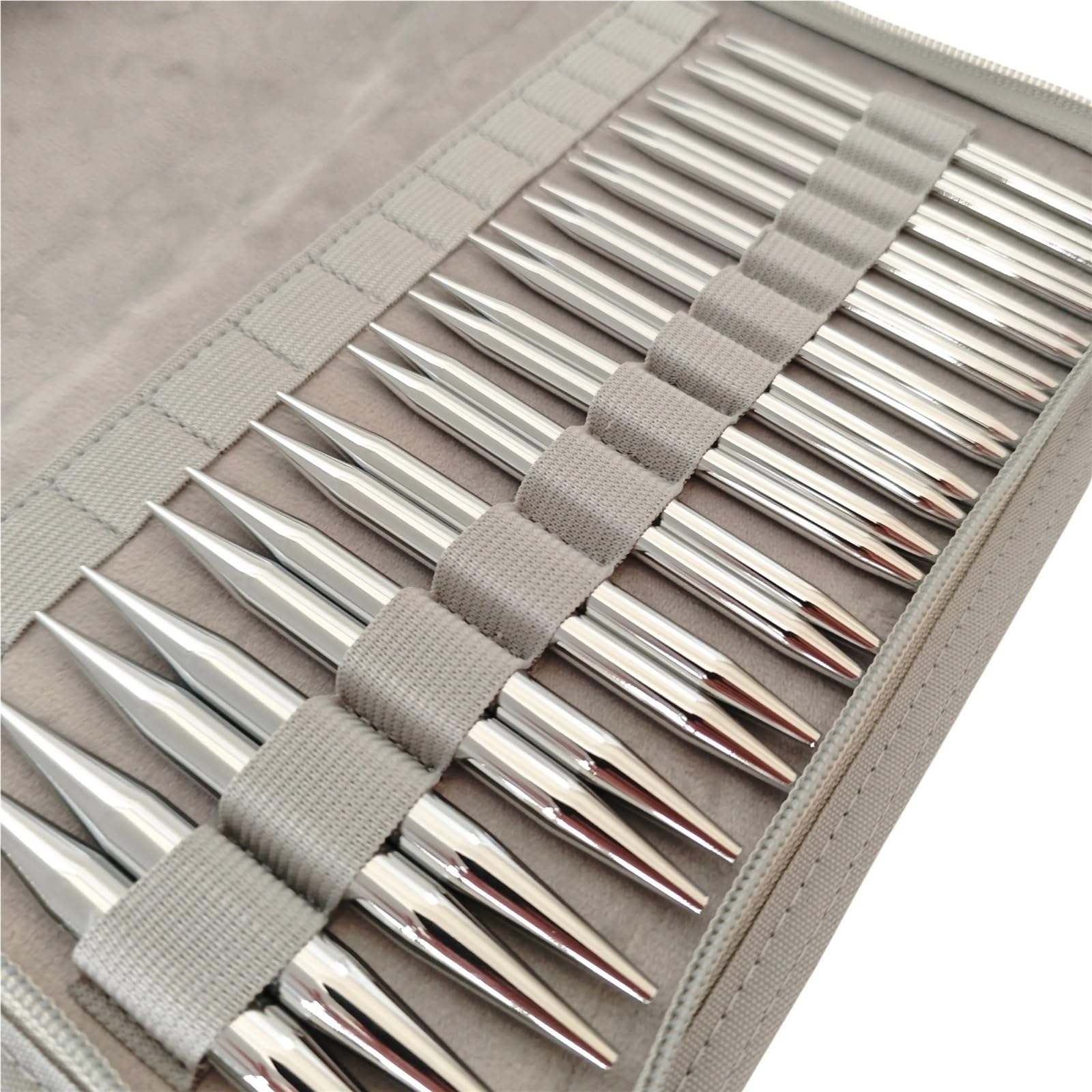 Juego de 13 pares de agujas circulares de tejer circulares extraíbles, juego de agujas de tejer intercambiables de aluminio, agujas de tejer para tejer