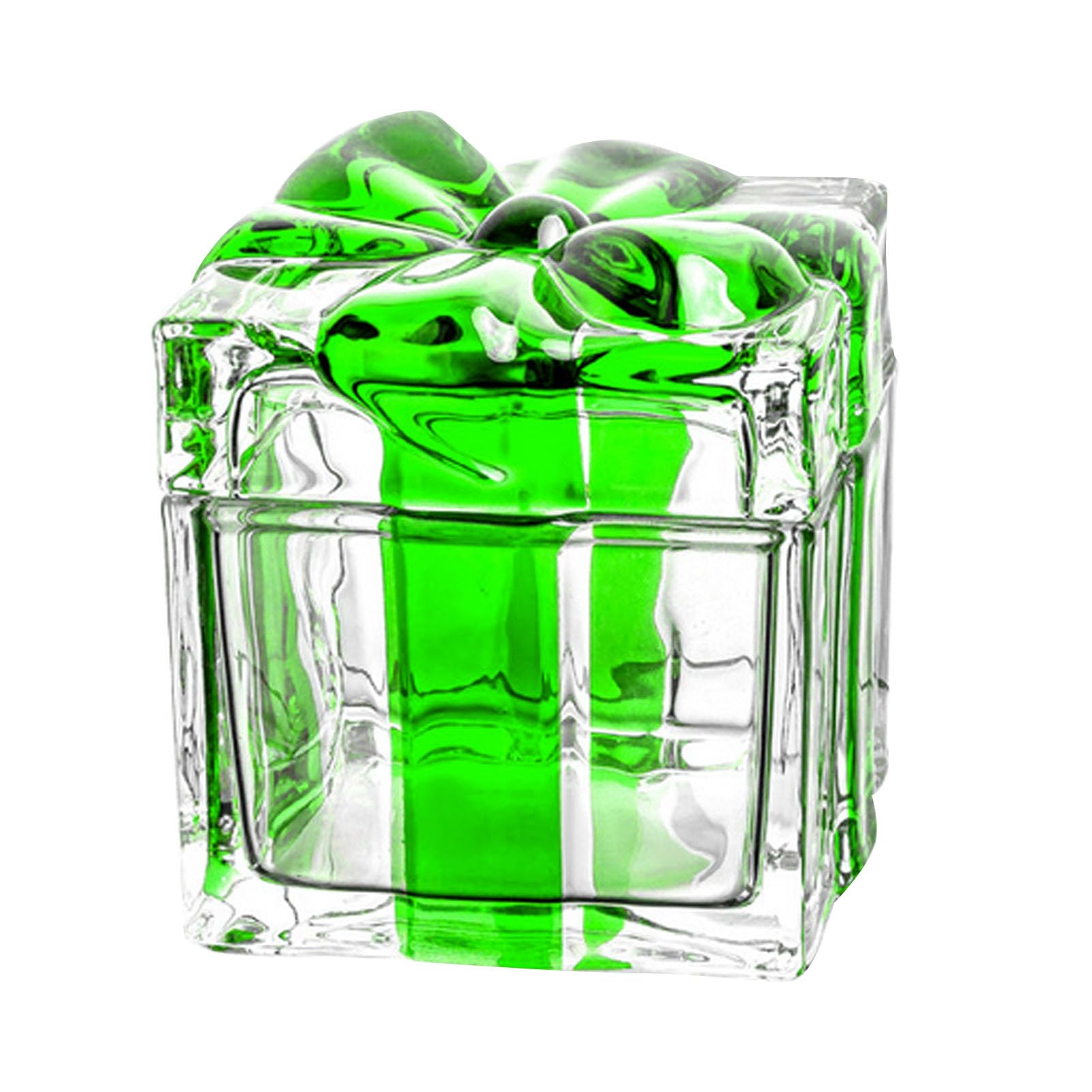 Barattolo di Biscotti Natalizi Barattolo di Vetro Festivo per Ornamenti di Caramelle, Pratico Contenitore per Caramelle per le Vacanze (4,13x4,13x4,13 pollici Verde)