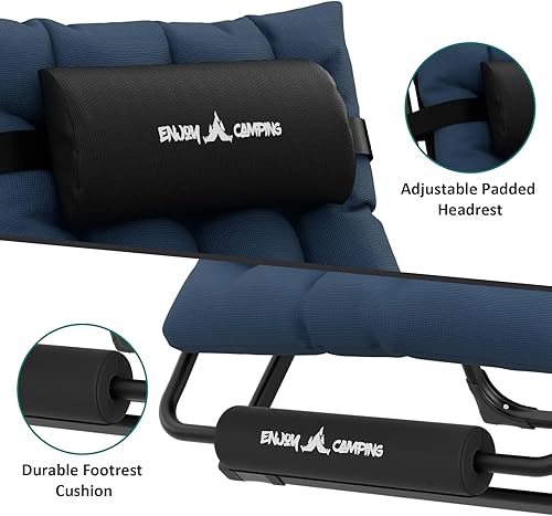 Miniatura 9 de UDPATIO Silla reclinable de gran tamaño de gravedad cero de 33 pulgadas XXL para patio con cojín, reclinable ajustable plegable para exteriores con