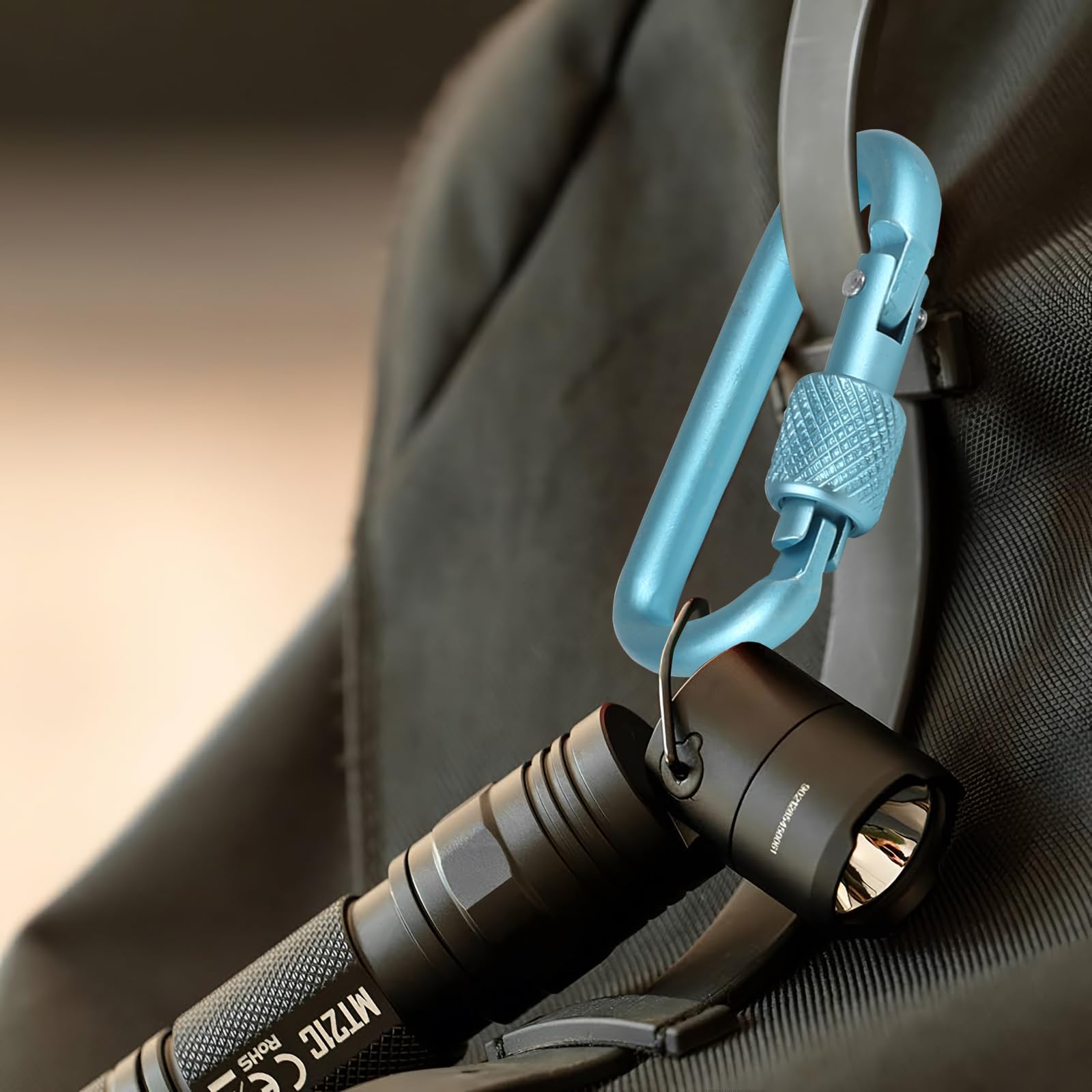 10 Pezzi Moschettone Portachiavi in Lega di Alluminio Moschettoni Piccoli D Forma Portachiavi Gancio Moschettone Arrampicata per Campeggio, Pesca, Trekking o Viaggio (5mm)
