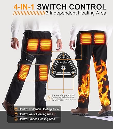 Miniatura 7 de Heated Pants with 20000mAh Battery Pack Electric Heated Snow Hiking Pants Winter Softshell Outdoor Trousers