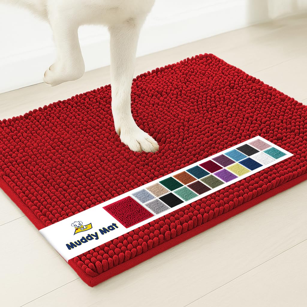 Muddy Mat® Original Dog Door Mat for Muddy Paws, Super Absorbent Microfiber, Non-Slip Washable Pet Rug, Quick Dry Chenille Entryway Carpet, Machine