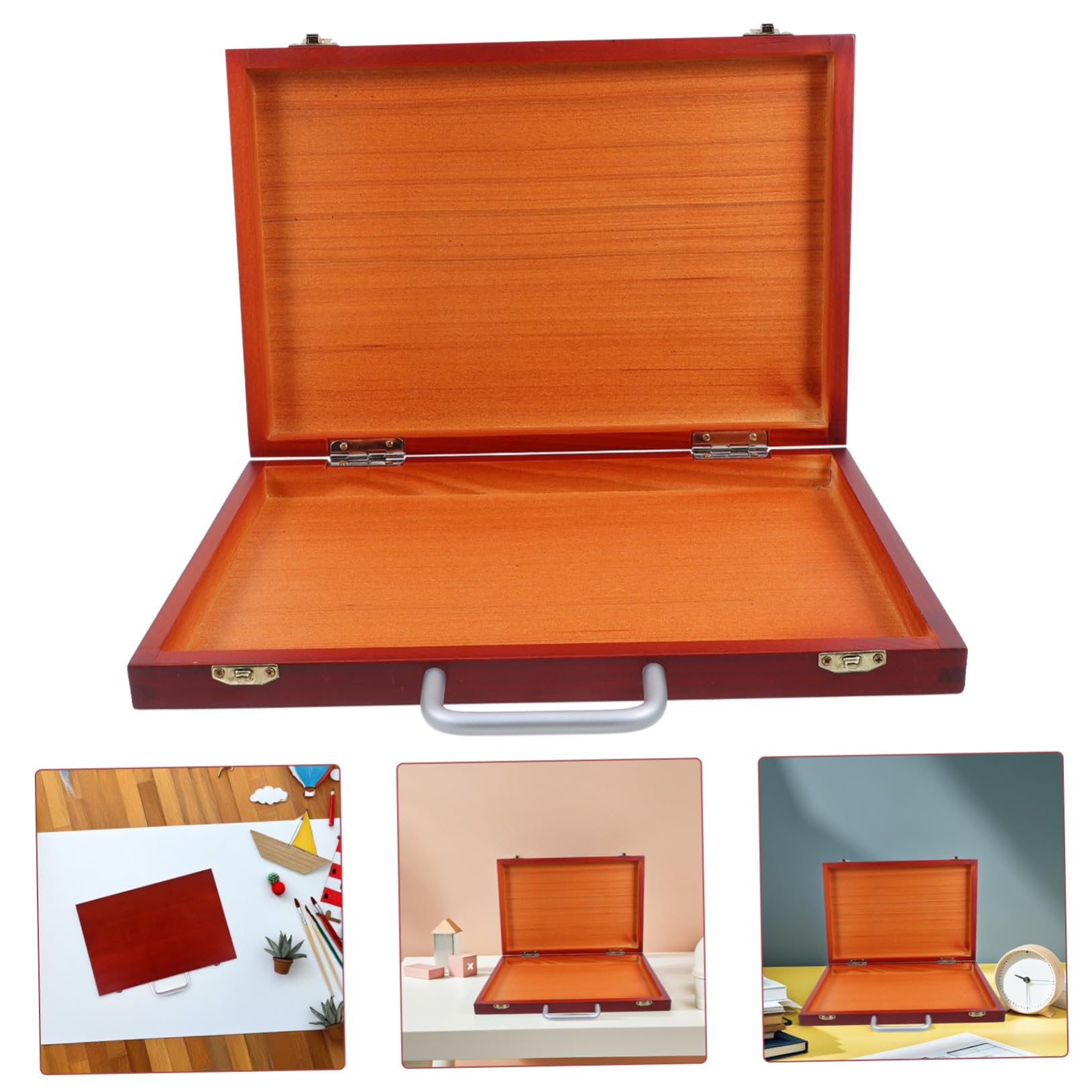 NUOBESTY Boîte de Rangement Bois pour Matériel Art Portable et Multifonctionnel pour Outils de Dessin et Peinture avec Espace Spacieux pour Organisation