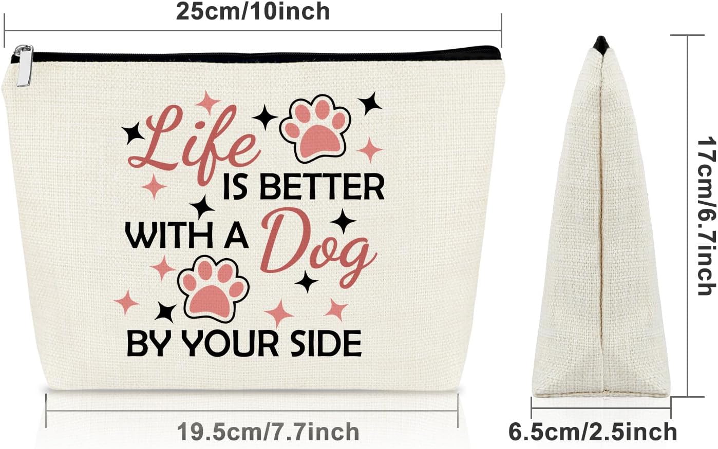 Dog Makeup Bag Dog Lover Gifts for Women Puppy Themed Gift for Daughter Sister Best Friend Cosmetic Bag Puppy Decoration Gifts for Aunt Mom Christmas Birthday Present Travel Pouch - Image 2
