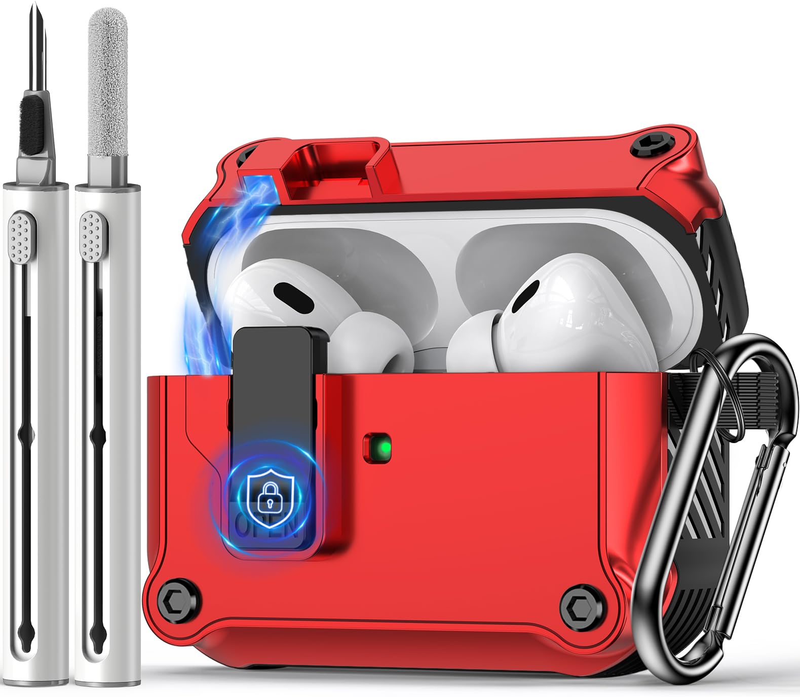 Wowwat - Funda Transparente Compatible Con AirPods Pro De 2ª/1ª Generación Con Kit De Limpiador