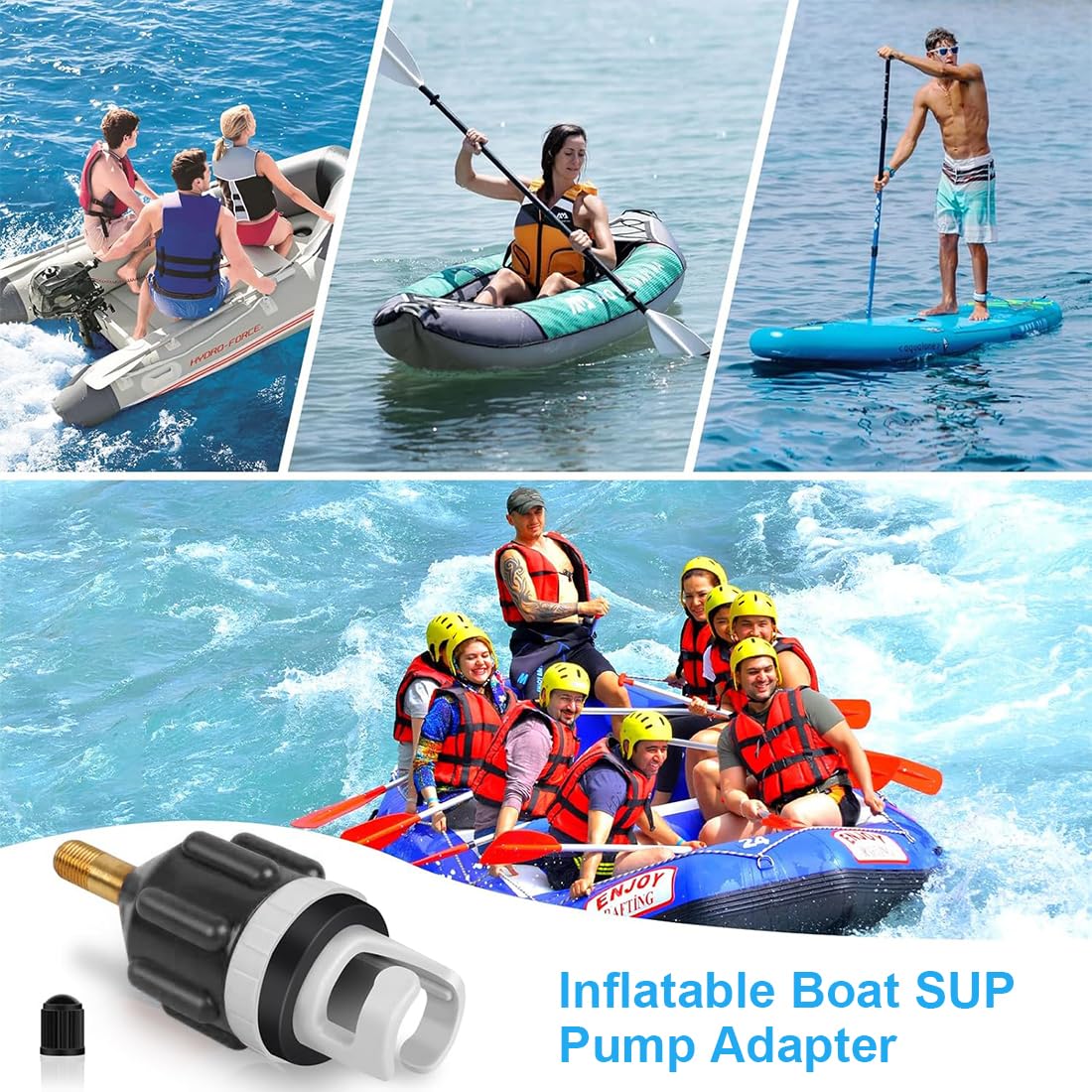2 sztuki wiosła sup, pionowe wiosło sup, adapter silnika do kajaka Stand-up-Paddleboard, pompa do nadmuchiwanego Stand-up-Paddleboard (czarny).