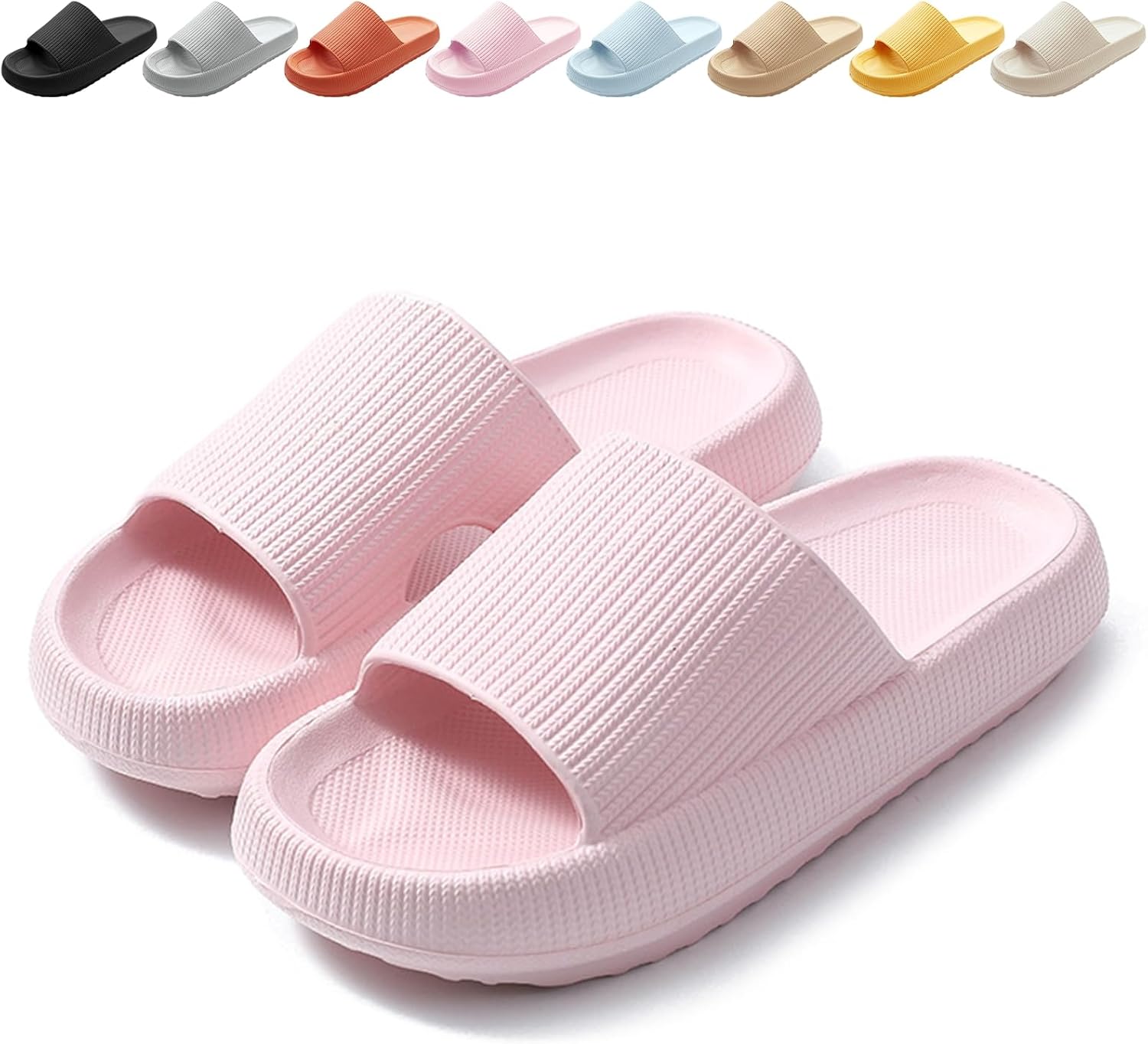 BHFRGAS Sliders Cloud Slippers Women Men,Non-Slip Mens Womens Slippers Cloud Sliders,Soft Flip Flops with Thick Sole for Shower Bathroom Pool Beach BHFRGAS Sliders Cloud Slippers Women Men,Non-Slip Mens Womens Slippers Cloud Sliders,Soft Flip Flops with Thick Sole for Shower Bathroom Pool Beach