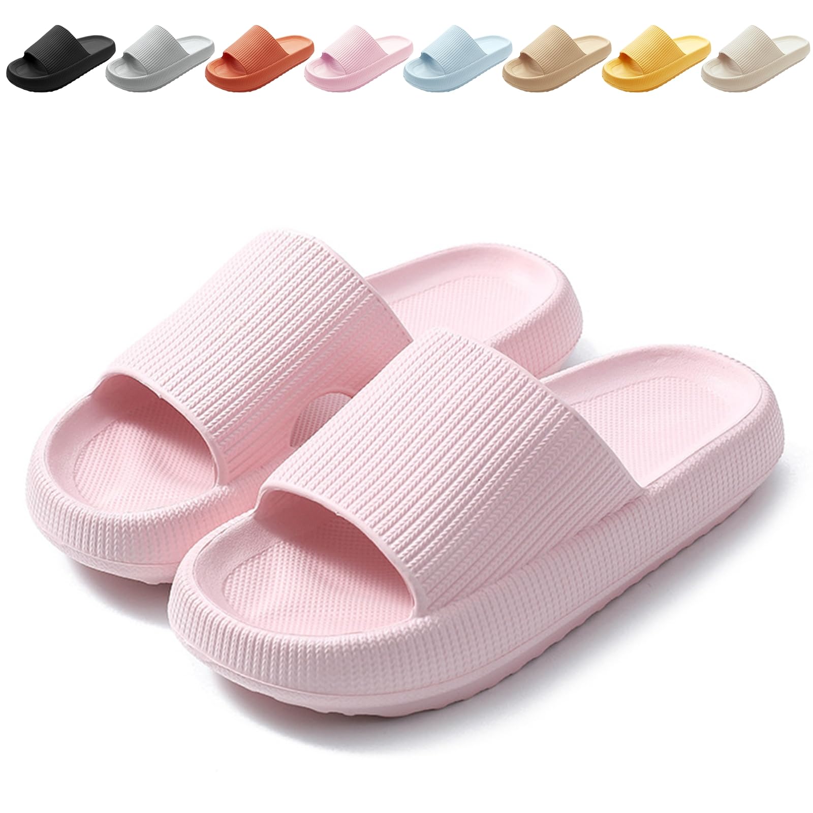 Calish Badeschuhe Herren Damen Cozislides Original Slippers Cloudyzz Schlappen Wolke rutschfeste Badelatschen Hausschuhe Sommer Pantoletten Badeschlappen Flip Flops Indoor/Outdoor