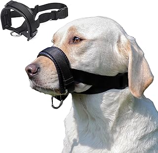 Muzzle Medium / for Large Dogs, Eating Protection Dog, Adjustable Leather Muzzle, Anti-Chew Mouth Guard for Dogs, Adjustable Mouth Circumference (L) product image