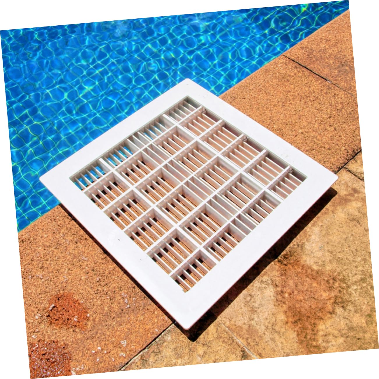 YARNOW Desagüe de Fondo de Piscina Cuadrado de 9 Pulgadas, Plástico Blanco