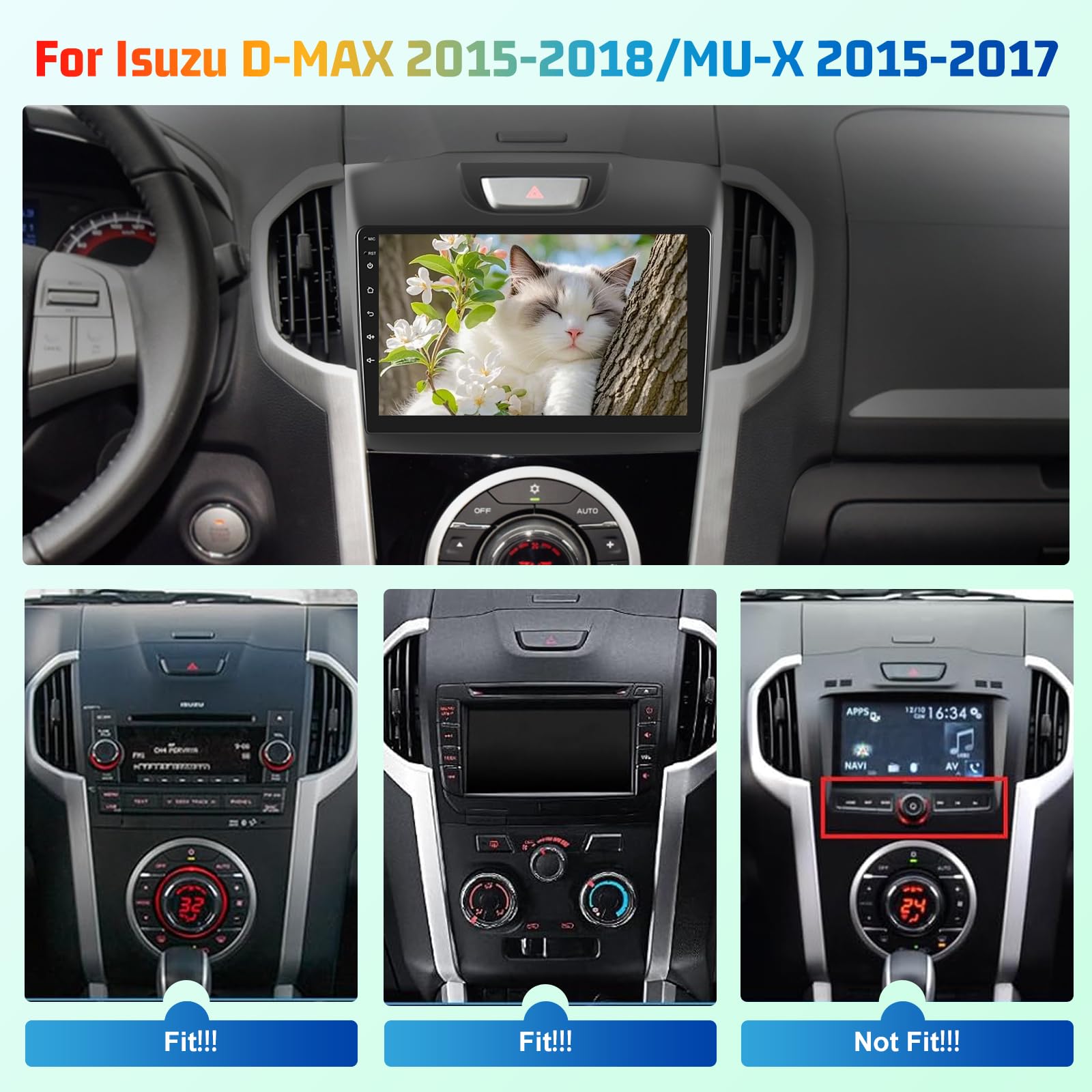 EKAT Car Radio for Isuzu D-MAX 2015-2018 MU-X 2015-2017 with