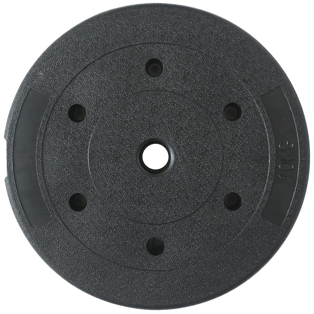 BAKAJI Set 2 Dischi per Bilanciere e Manubri Peso 20kg (10kg x 2) Cemento Foro 25mm, Rivestimento in Plastica Antigraffio, Professionali Palestra, Fitness, Riabilitazione, Esercizio Fisico Allenamento