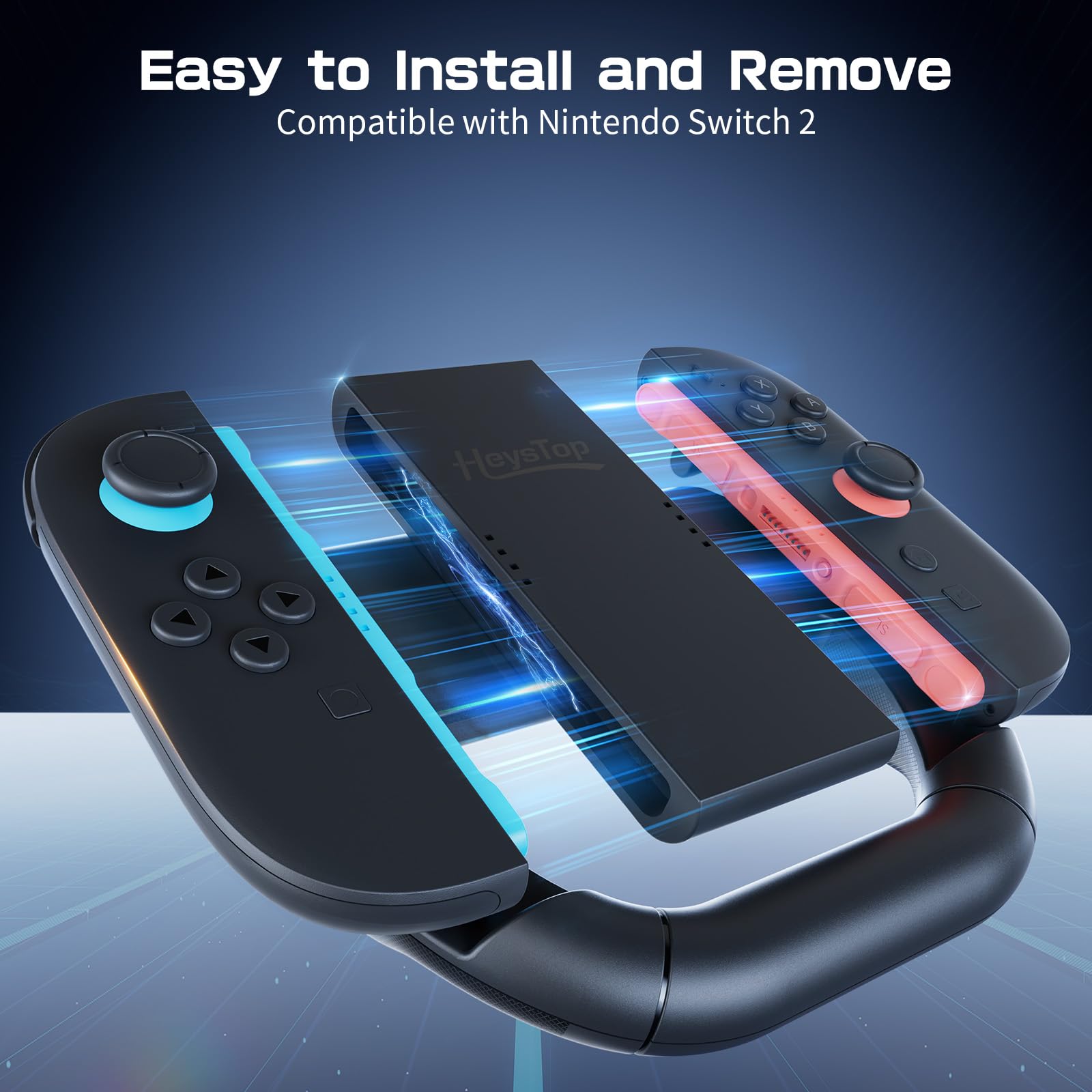 HEYSTOP [42 Pezzi] Grip per Nintendo Switch 2 Joycon,Set di Cover per JoyCon Comfort Grip 3 in 1,Accessori per Controller di Gioco Perfetti per Giochi di Corse Gioco Compatibile con Nintendo Switch 2