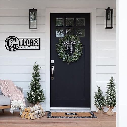 Vista 5 de Custom House Number Address Sign Personalized Metal Address Plaque Personalized Metal Sign Personalized Metal Outdoor Address Name Sign Outdoor Sign