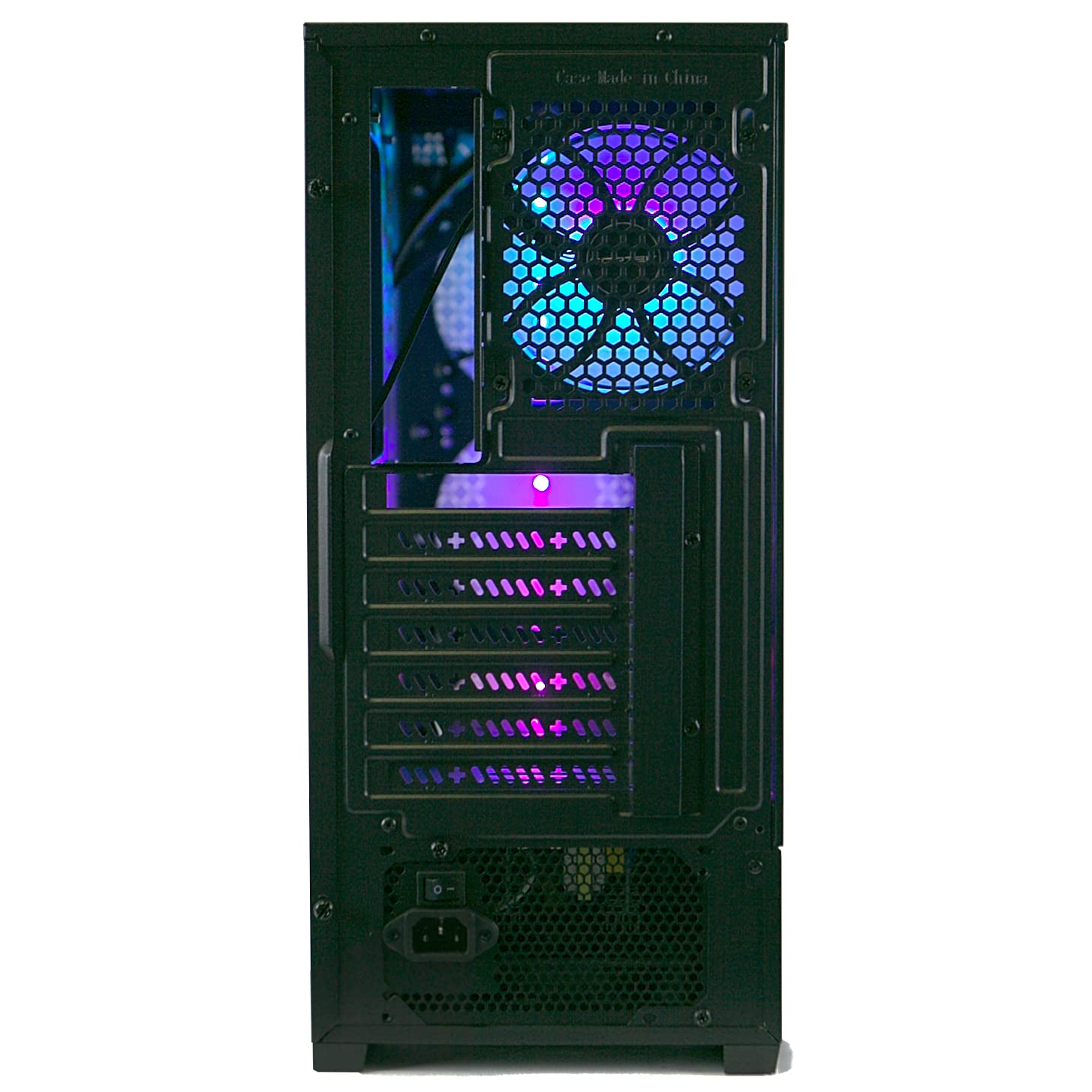 Naos - Case Gaming, ATX Mid-Tower con Pannello Laterale in Vetro Temperato, Due Strip RGB Frontali, Ventola Posteriore 120 mm, Nero